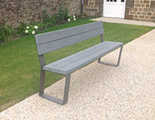 Signalétique Camping : Bi-mat gamme SIMO Banc synergie : Mobilier extérieur pour camping